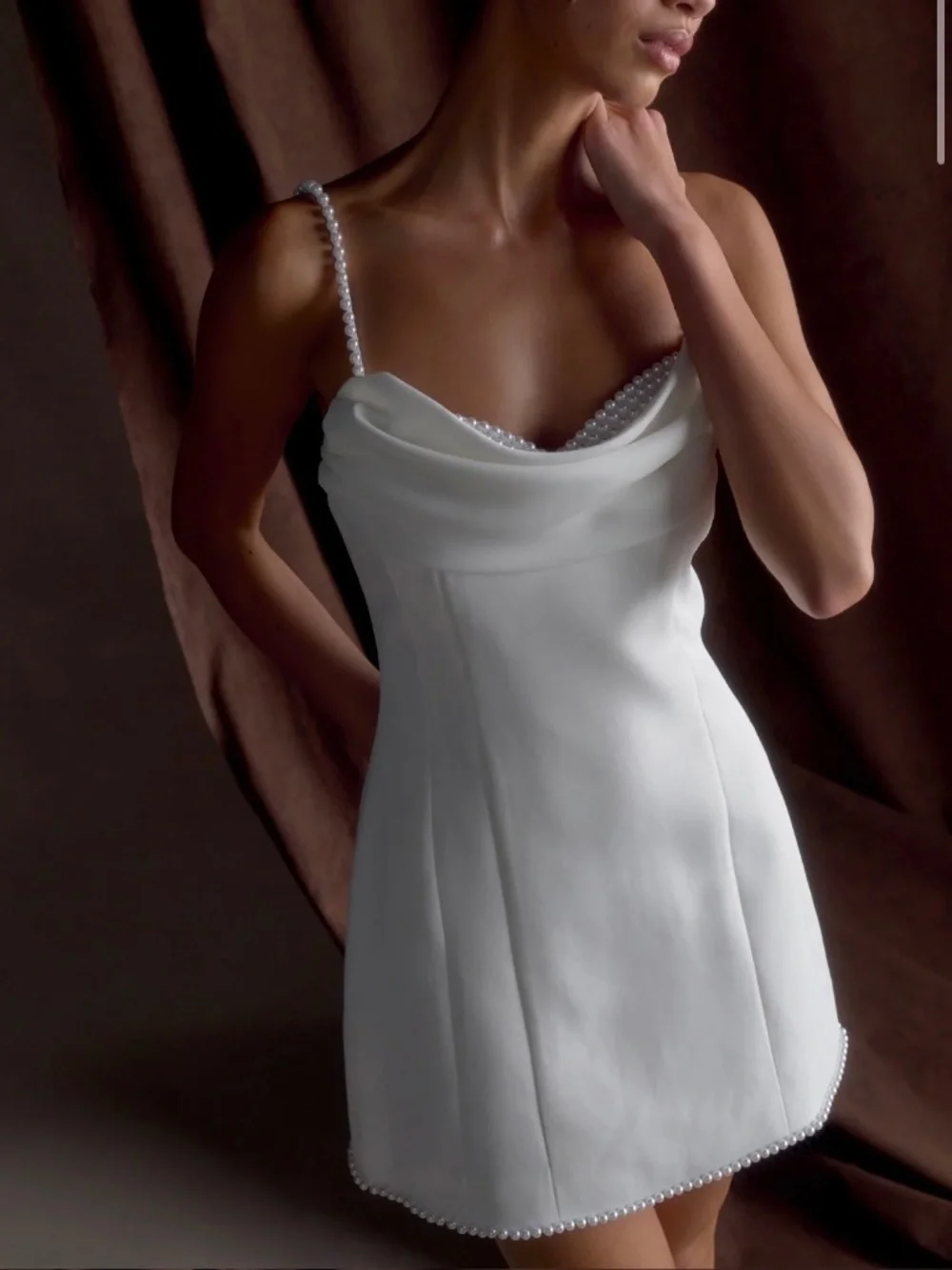 Meshki Liliane Suiting Mini Dress - White - Picture 1 of 5